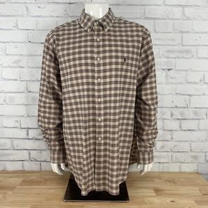 Ralph Lauren Shirt Men's 2XL‎ Long Sleeve Button Down Plaid Pony FLAW